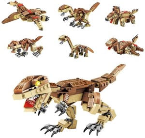 Fiotha Giocattolo da Costruzione di Dinosauri, Dinosauro Giocattolo,Blocchi di Dinosauro,Giocattolo 7 in 1, Set da Costruire in Mattoncini,Giochi per Bambini dai 6 Anni Foto prodotto Photo 07 L