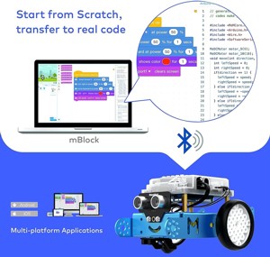 Makeblock mBot Robot Programmabile Bambini, Robot Giocattolo Compatibile con Programmazione Scratch e Arduino, Rileva Ostacoli, Segui linea, Robot Arduino Coding Kit per Bambini - Blu Foto prodotto Photo 05 L